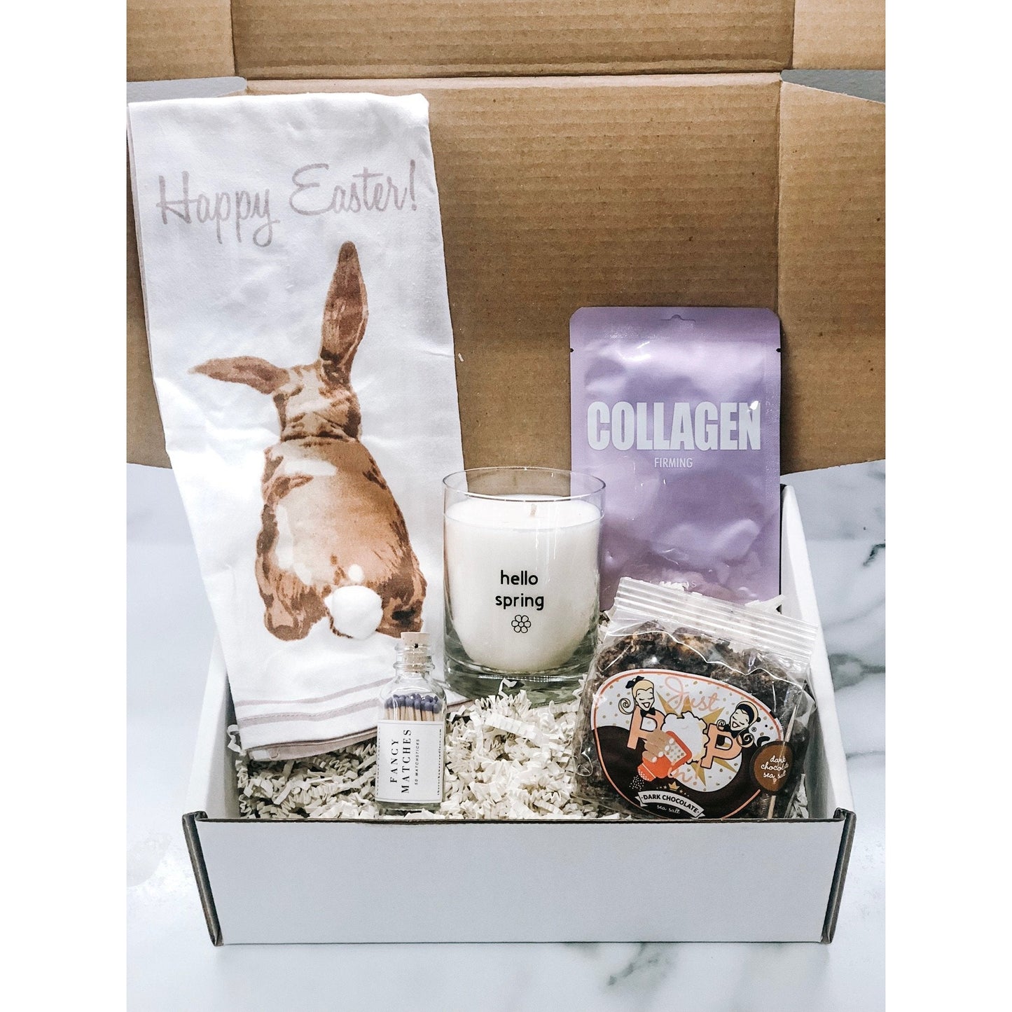 Happy Easter! Gift Box, Gift Packaging, and Handwritten Card